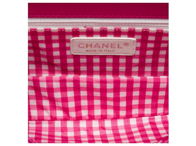 Bolso de Hombro Chanel CC Patent Lipstick Ligne Flap Rosa - vista 4