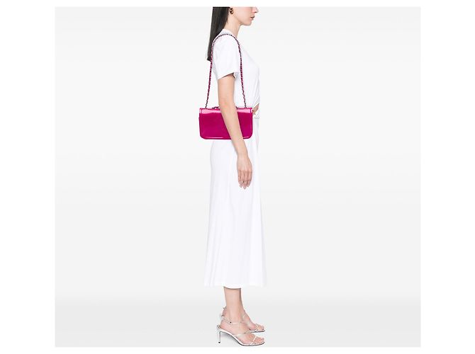 Bolso de Hombro Chanel CC Patent Lipstick Ligne Flap Rosa - vista 6