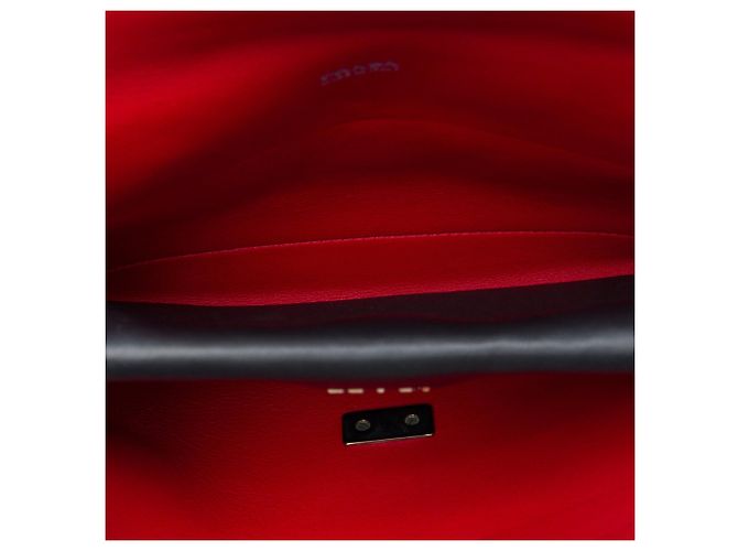 Double Borsa a tracolla Prada Lux Calf con patta doppia nera Nero - vista 4