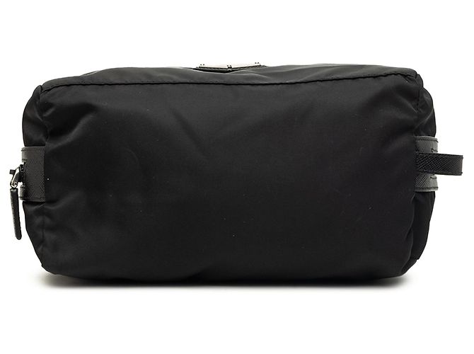 Pouch Prada in Tessuto con rifiniture in Saffiano nera Nero - vista 3