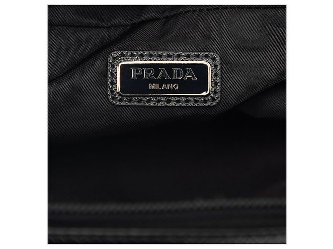 Pouch Prada in Tessuto con rifiniture in Saffiano nera Nero - vista 5