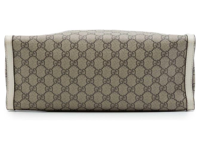 Padlock Tote Gucci Medium GG Supreme con Lucchetto Bianco - vista 3