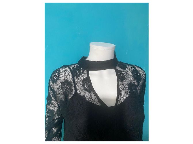 Autre Marque Volcom schwarzes Spitzenkleid mit Cut-Out - Ansicht 4