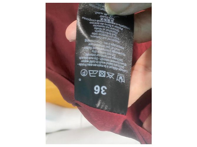 Vestido corto de seda burdeos Ikks - vista 7