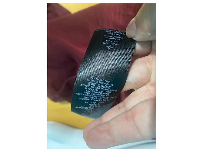 Vestido corto de seda burdeos Ikks - vista 8