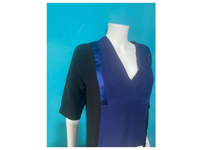 Autre Marque Tunica asimmetrica Cop.Copine blu e nera Nero - vista 3