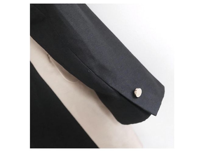 Petar Petrov Blazer Oversized de Lino Colourblock Negro Blanco Beige - vista 6