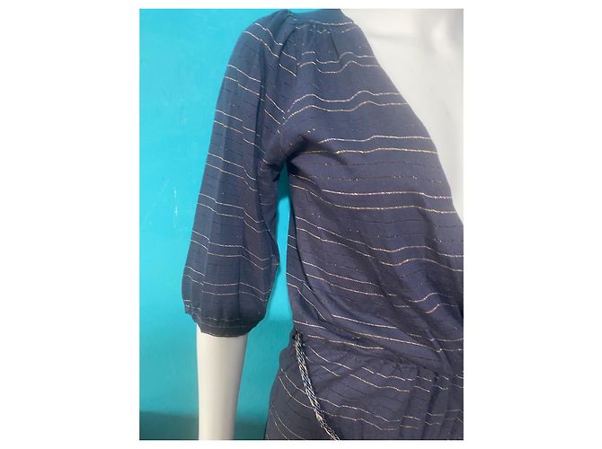 Sessun Abito estivo Sessùn blu navy a righe dorate Blu scuro - vista 4