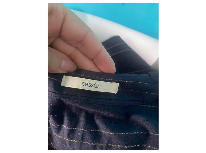 Sessun Abito estivo Sessùn blu navy a righe dorate Blu scuro - vista 6