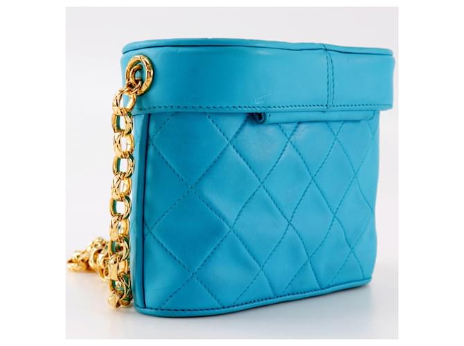 Borsa a tracolla Mini Chain Chanel Blu Turchese - vista 3