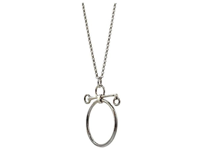 Hermès Collana lunga con pendente Hermes Mole de Brides Silver - vista 3