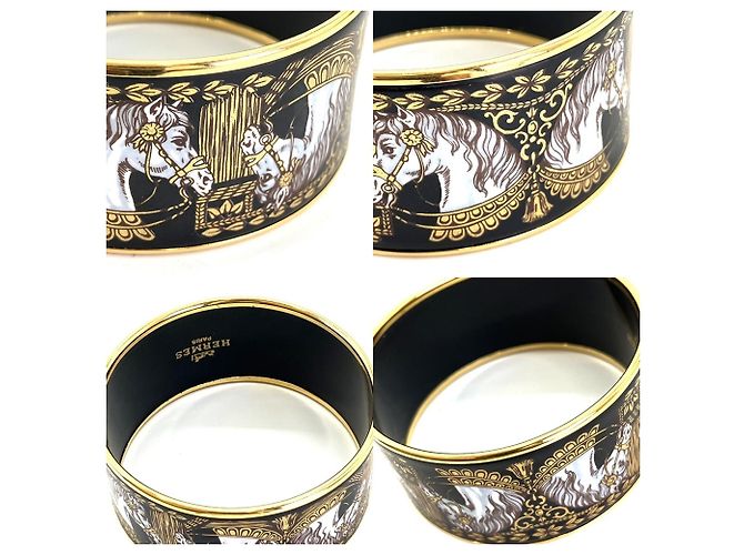 Hermès Bracciale Hermes Enamel GM Oro - vista 3
