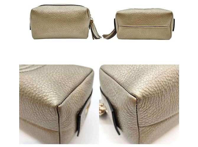 Borsa Gucci Soho Pouch in oro metallizzato D'oro - vista 2