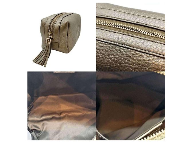 Borsa Gucci Soho Pouch in oro metallizzato D'oro - vista 3
