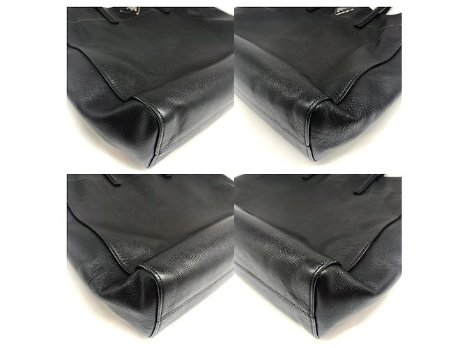 Borsa Tote Prada in pelle Saffiano nera Nero - vista 3
