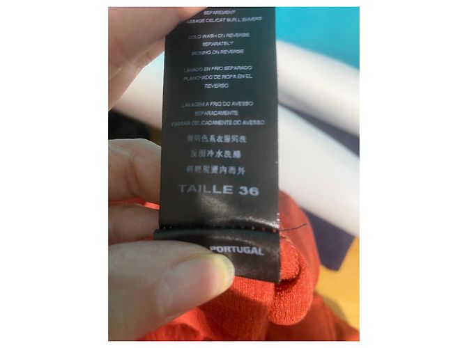 Cop Copine Oranges Rüschen-Top aus Viskose - Ansicht 5