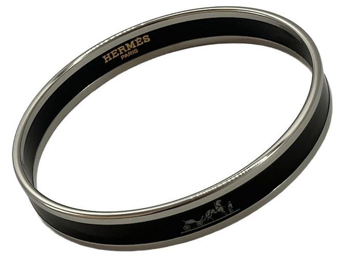 Hermès Bracciale Rigido Hermes Email PM Caleche Nero - vista 3
