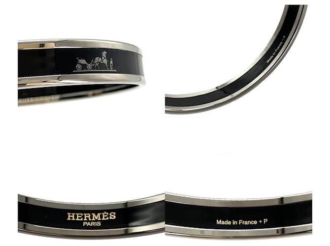 Hermès Bracciale Rigido Hermes Email PM Caleche Nero - vista 4