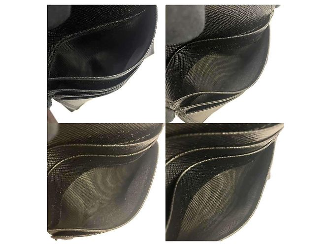 Prada Saffiano Tab Bi-fold Compact Wallet Black - view 7