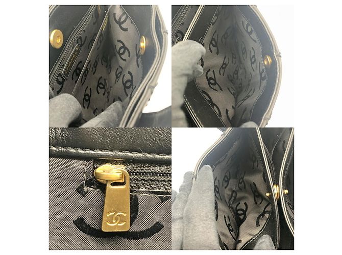Borsa Tote Chanel Wild Stitch Coco Mark Nero - vista 8