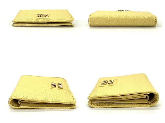 Miu Miu Madras Leather Mini Wallet Golden - view 4
