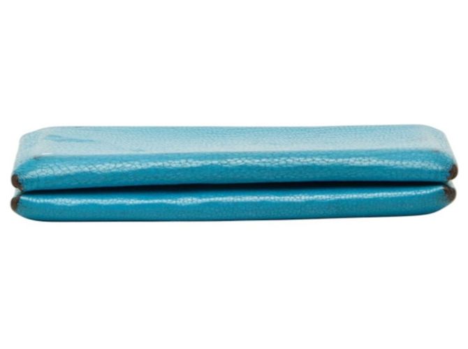 Hermès Porte-cartes Hermes Calvi en cuir bleu - vue 3