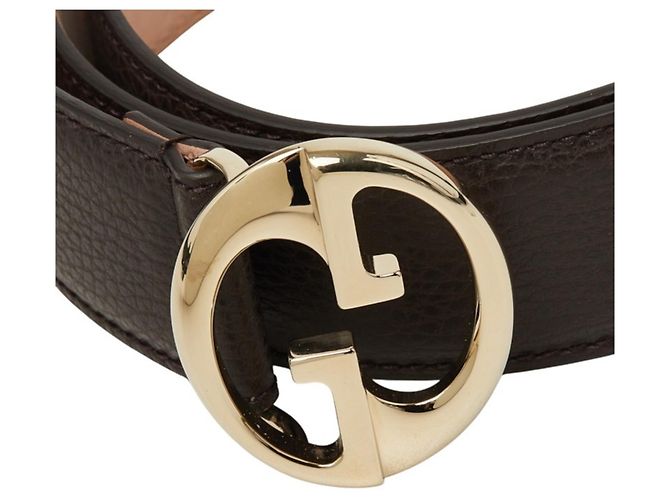 Gucci Gürtel mit GG Logo-Schnalle Braun Golden - Ansicht 4