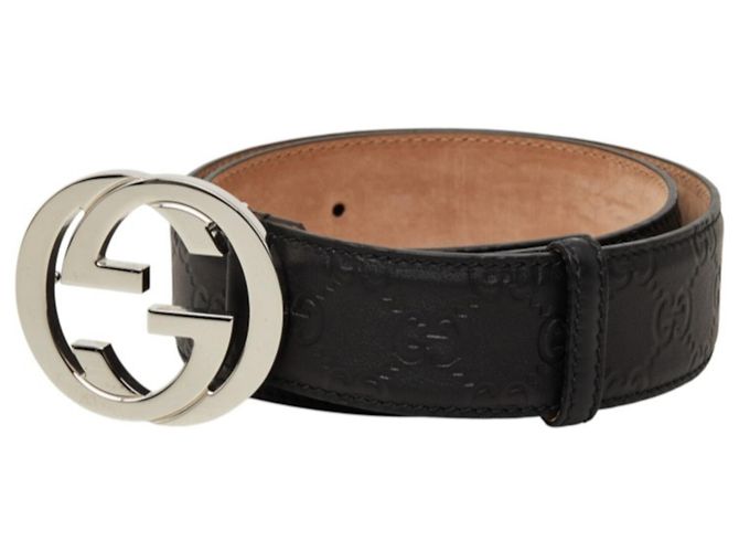 Gucci Guccissima Gürtel mit Interlocking G GG Schnalle Schwarz - Ansicht 2