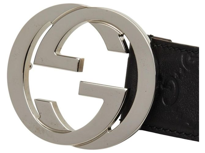 Gucci Guccissima Gürtel mit Interlocking G GG Schnalle Schwarz - Ansicht 4