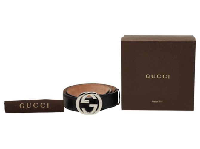 Gucci Guccissima Gürtel mit Interlocking G GG Schnalle Schwarz - Ansicht 6