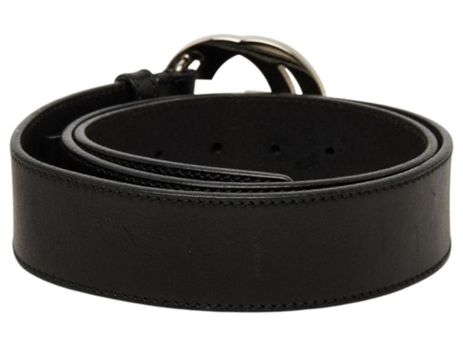 Cintura Gucci Interlocking G GG Logo Buckle Nero Argento - vista 3