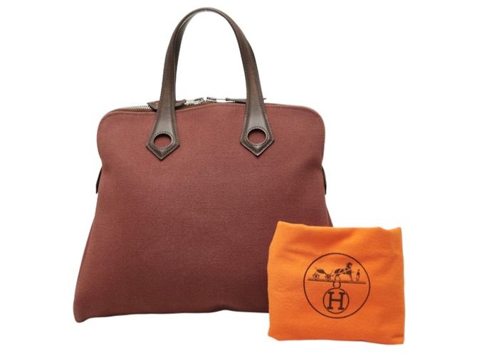 Hermès Hermes Sac Ybou PM Tote Bag Marrone Rosso Bordò - vista 11