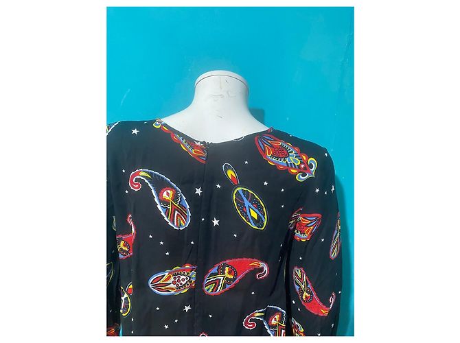 KOOKAÏ Top negro con estampado paisley y estrellas Multicolor - vista 5