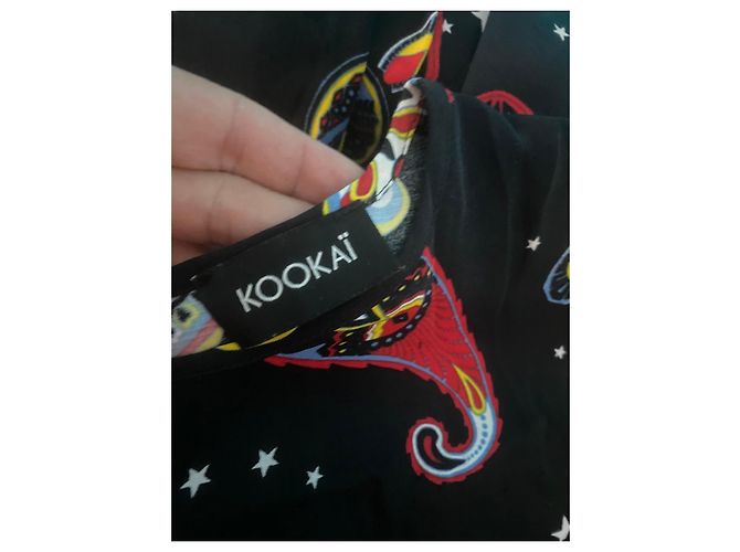 KOOKAÏ Top negro con estampado paisley y estrellas Multicolor - vista 6