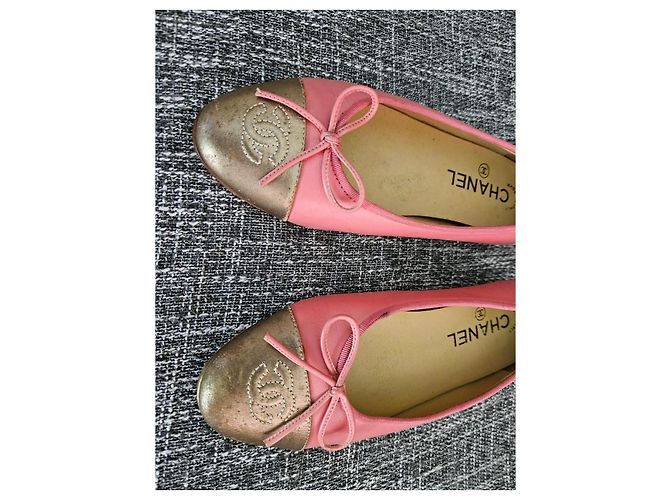 Chanel Ballerine in pelle rosa D'oro - vista 10