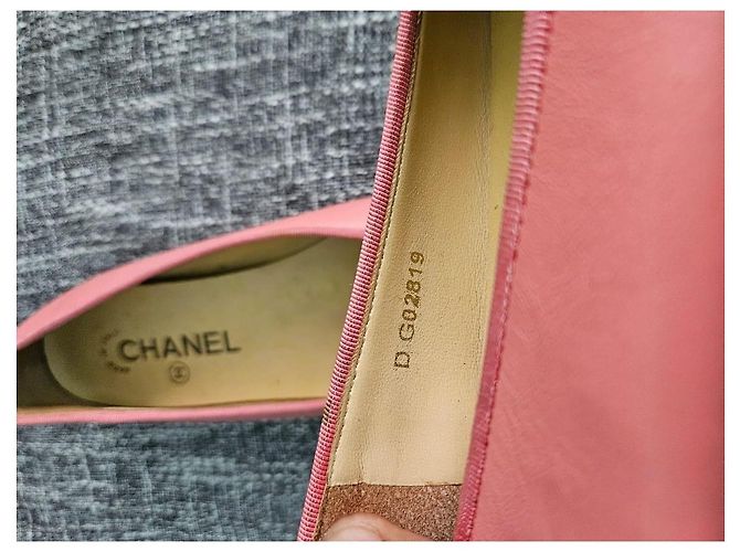 Chanel Ballerine in pelle rosa D'oro - vista 13