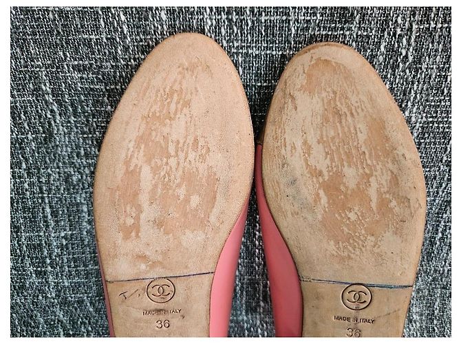 Chanel Ballerine in pelle rosa D'oro - vista 14