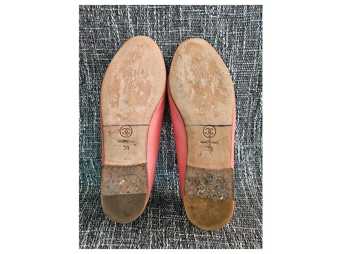 Chanel Ballerine in pelle rosa D'oro - vista 16