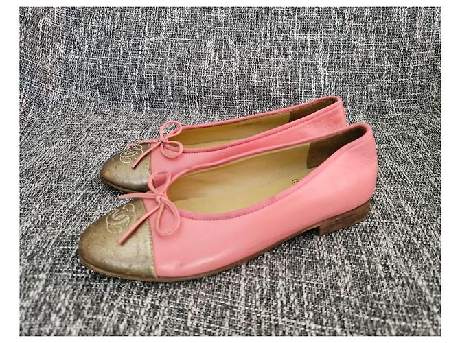 Chanel Ballerine in pelle rosa D'oro - vista 4
