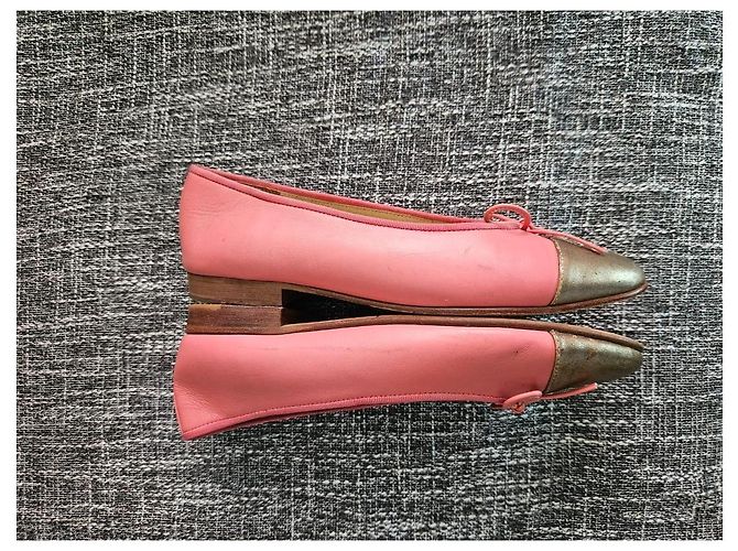 Chanel Ballerine in pelle rosa D'oro - vista 8