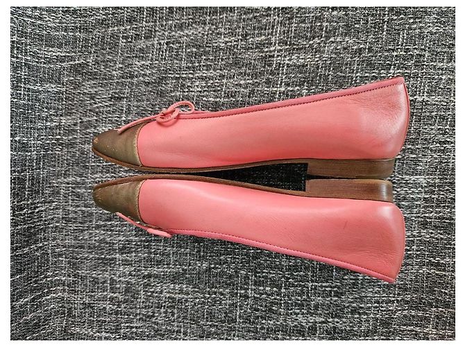 Chanel Ballerine in pelle rosa D'oro - vista 9