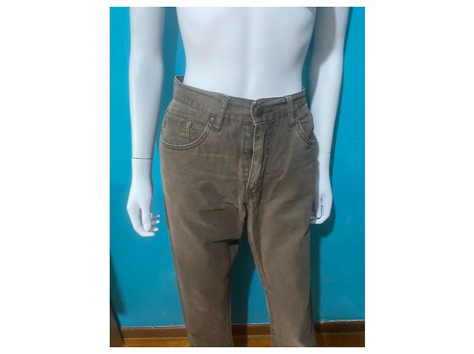 Autre Marque Pantaloni in cotone marrone Quinze Serge Blancs - vista 3