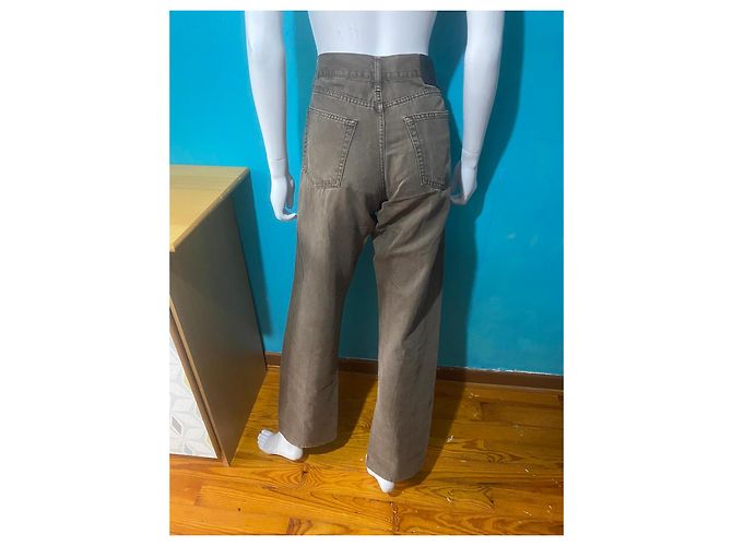 Autre Marque Pantaloni in cotone marrone Quinze Serge Blancs - vista 4