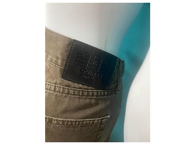Autre Marque Pantaloni in cotone marrone Quinze Serge Blancs - vista 7