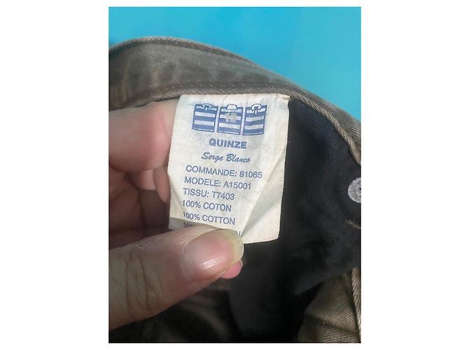 Autre Marque Pantaloni in cotone marrone Quinze Serge Blancs - vista 8