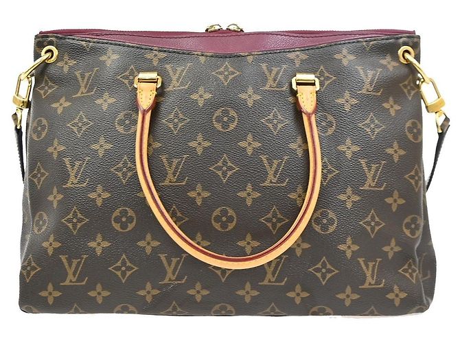 Louis Vuitton Pallas Tote Monogram Canvas with Leather MM Marrone - vista 2