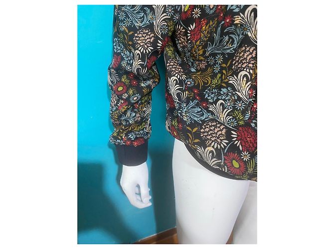 IKKS Bomberjacke mit Blumenprint Schwarz Rot Blau Mehrfarben Grün - Ansicht 3