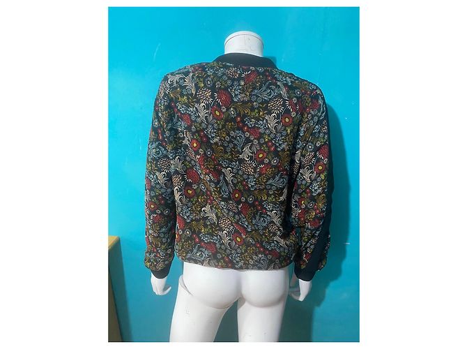 IKKS Bomberjacke mit Blumenprint Schwarz Rot Blau Mehrfarben Grün - Ansicht 4