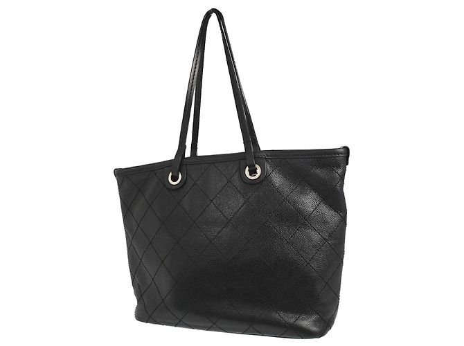 Chanel Fever Tote Quilted Caviar Medium Nero - vista 2