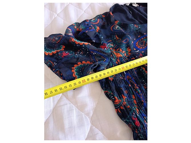 Abito Midi Tommy Hilfiger Paisley Blu e Arancione Verde Blu scuro - vista 10